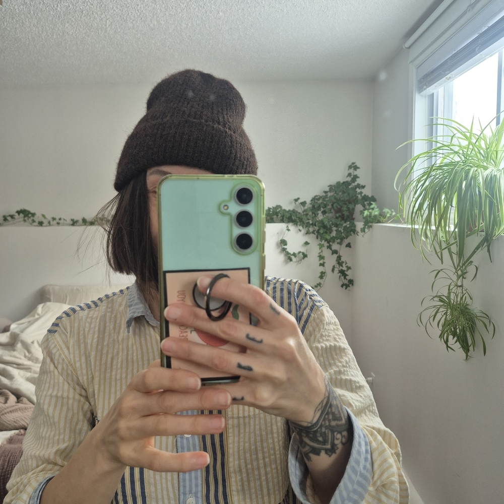 Oak + Fort Brown Knit Beanie Hat - Cozy Slouchy Style
